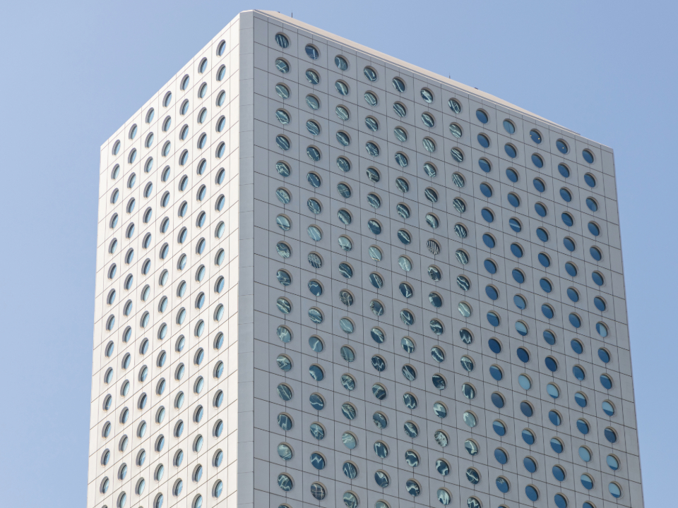 Jardine House in Central Hong Kong boasts iconic circular windows